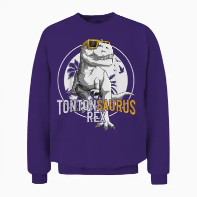 Tontonsaurus Rex Tonton Dinosaur Gift Uncle Unisex Sweatshirt - Purple