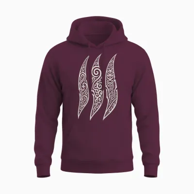 Maori Tribal Pattern New Zealand Rugby Unisex Hoodie - Maroon