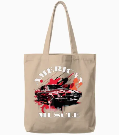 Klassisches Amerikanisches Muscle-Car Tote Bags - Natural