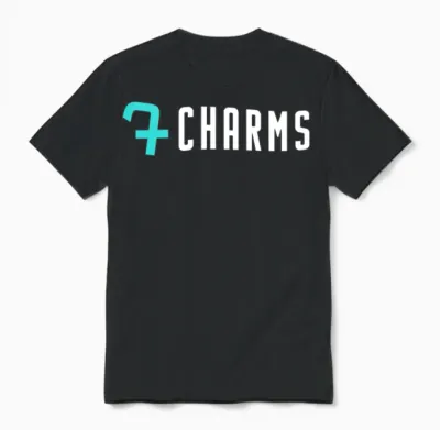 7charms Logo Turquoise/white Unisex T-Shirt - Black