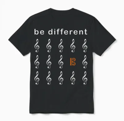 Viola Alto Key Saying Be Different Musician T-Shirt, Black, S Unisex T-Shirt - Black