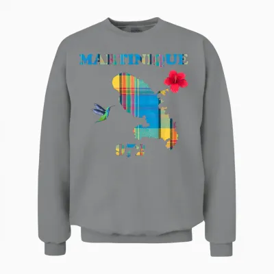 Martinique Department 972 French West Indies Island Madras Unisex Sweatshirt - Sport Grey