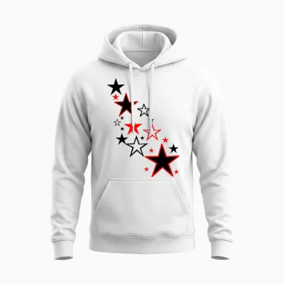 Stars Unisex Hoodie - White