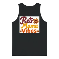 Retro Mama Vibes Mom Unisex Tank Top - Black – 1
