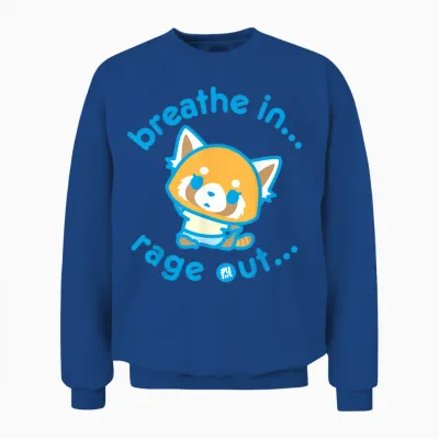 Aggretsuko Yoga Breathe in Rage Out Unisex Sweatshirt - Royal