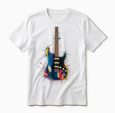 Guitarist Gift Guitar Instrument Music Color Christmas Unisex T-Shirt - White