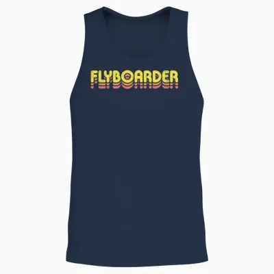 Retro Flyboarder Unisex Tank Top - Navy