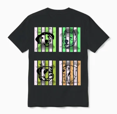 Dogs Dog Design for Dog Lover Unisex T-Shirt - Black