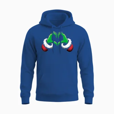Funny Elf Heart Hands Love Christmas Unisex Hoodie - Royal