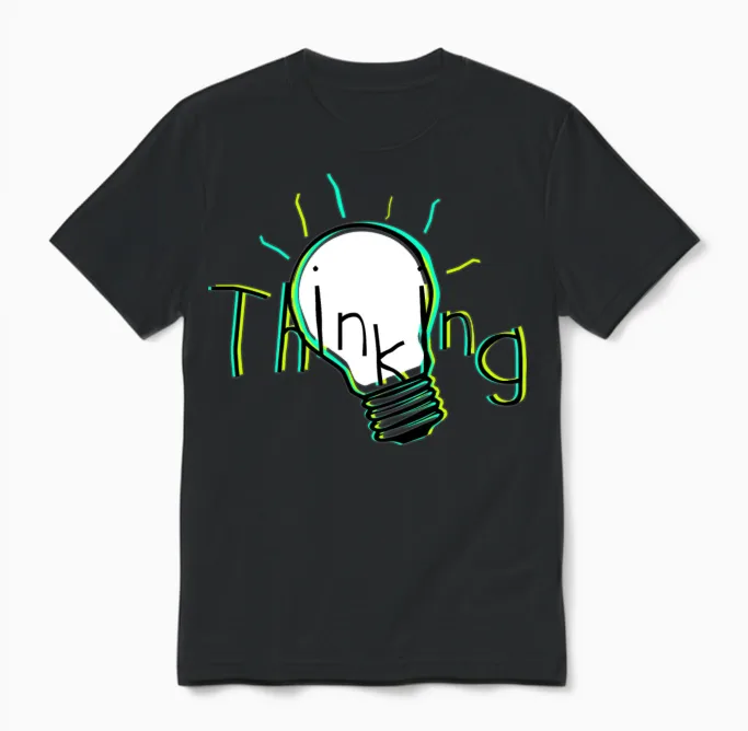 Thinking Unisex T-Shirt in Black