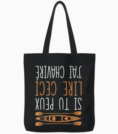 Funny if You Can Read This I Capsized Canoe Kayak T-Shirt, Black, S Tote Bags - Black