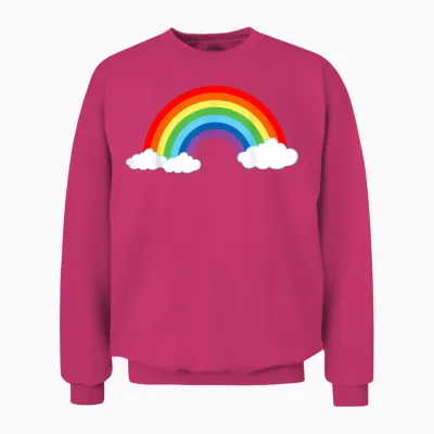 Rainbow with Colourful Women's Men's Children's Carnival T-Shirt, Black Unisex Sweatshirt - Heliconia
