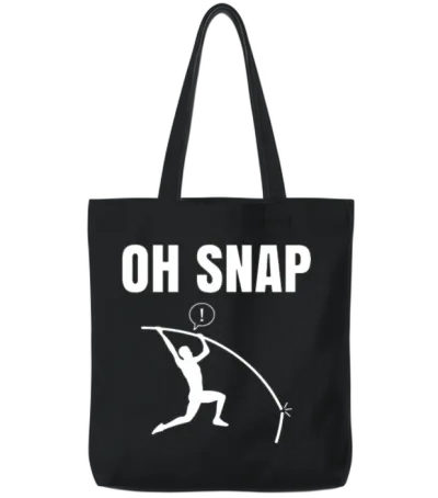 Pole Vaulting Funny Pole Vault Tote Bags - Black