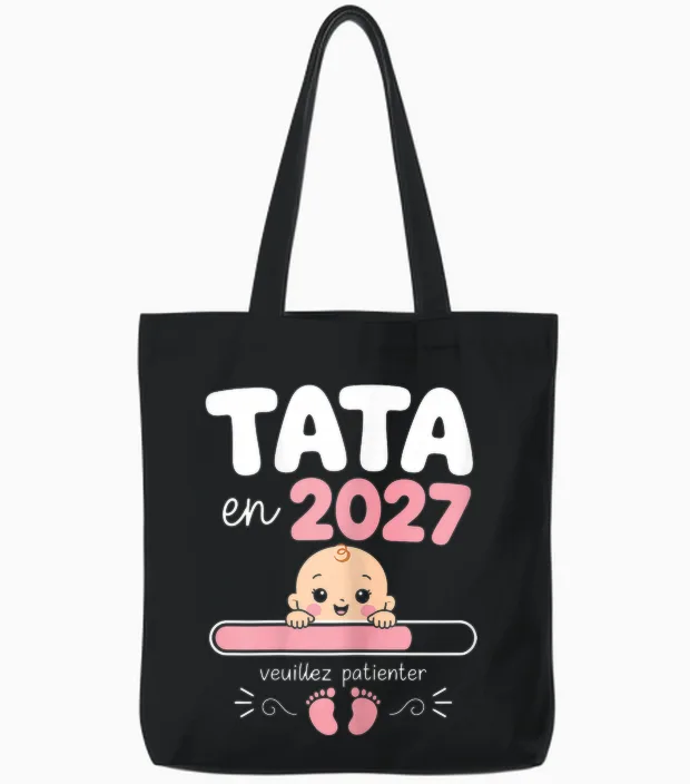 Future Tata En 2026 Cadeau Tante Annonce Grossesse Tatie Tote Bags in Black