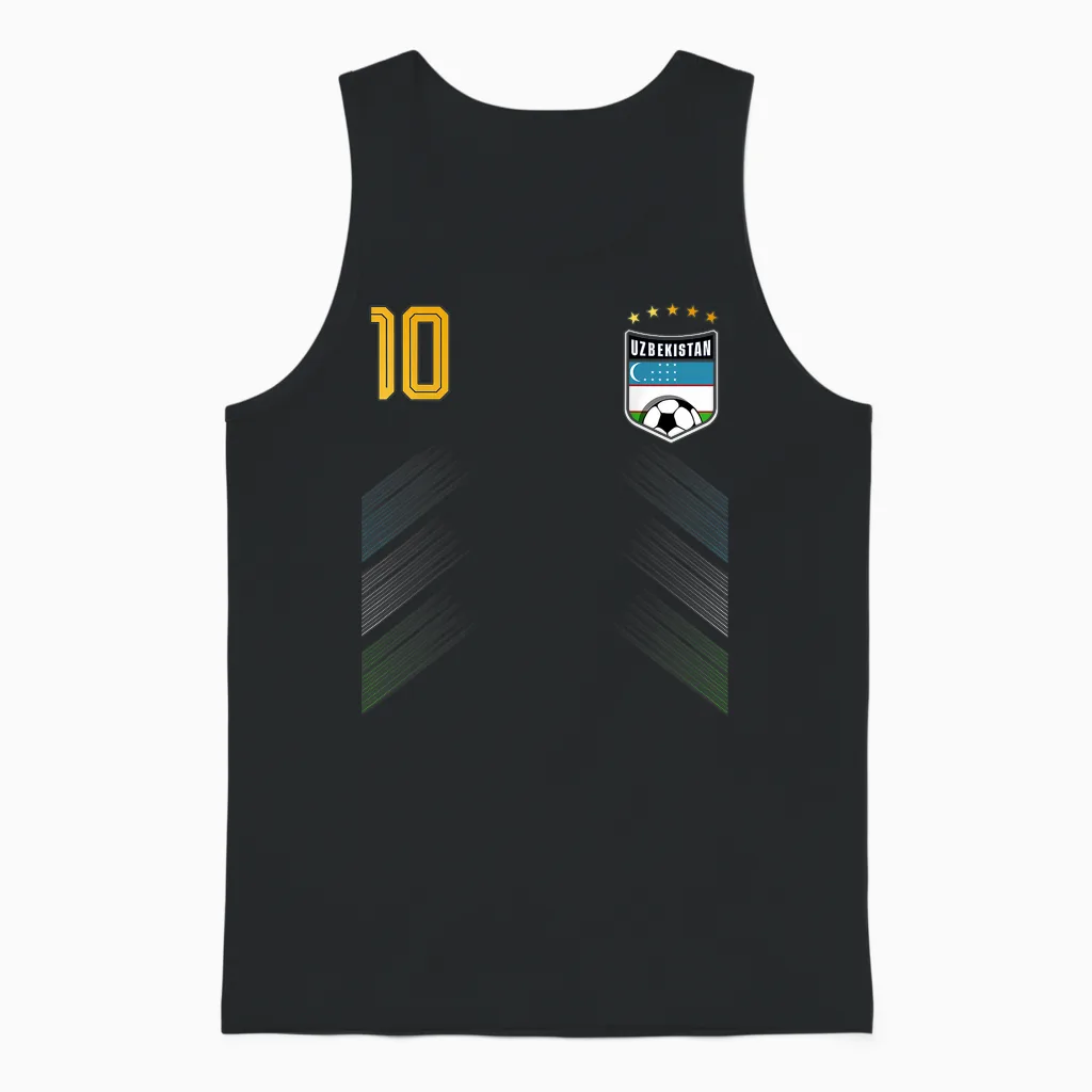 Retro Uzbekistan Flag Uzbekistani Pride Lovers Unisex Tank Top in Black