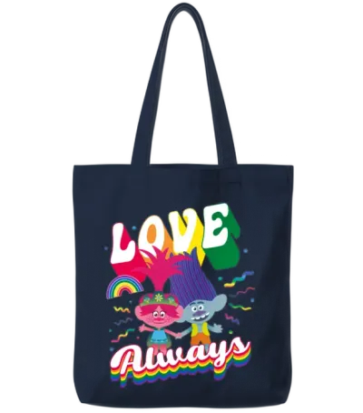 Trolls Love Always Rainbow Colours Tote Bags - Navy