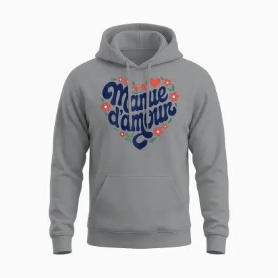 Mamie D'amour Coeur Fleurs Cadeau Fête Des Grands Mères Unisex Hoodie - Sport Grey