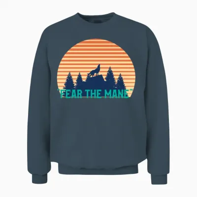 Fear the Mane Retro Unisex Sweatshirt - Dark Heather