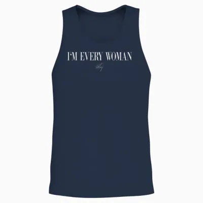 Whitney Houston I'm Every Woman White Unisex Tank Top - Navy