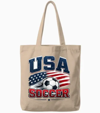 Soccer Football- World Cup 2026 Usa Tote Bags - Natural