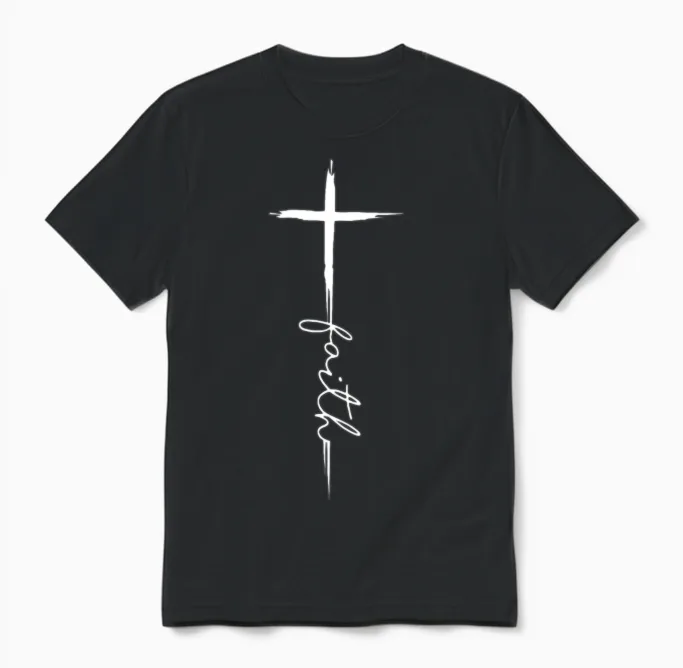 Faith Christian Jesus for Men Women Girls Kids Unisex T-Shirt in Black