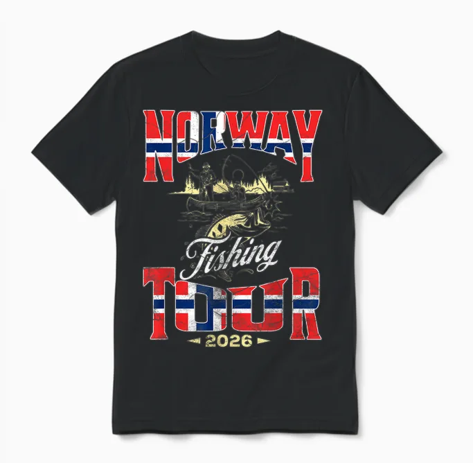 Norway Fishing Tour 2026 Angel Tour in Norwegen Unisex T-Shirt in Black