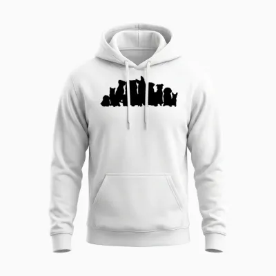 Dogs, Dog Unisex Hoodie - White