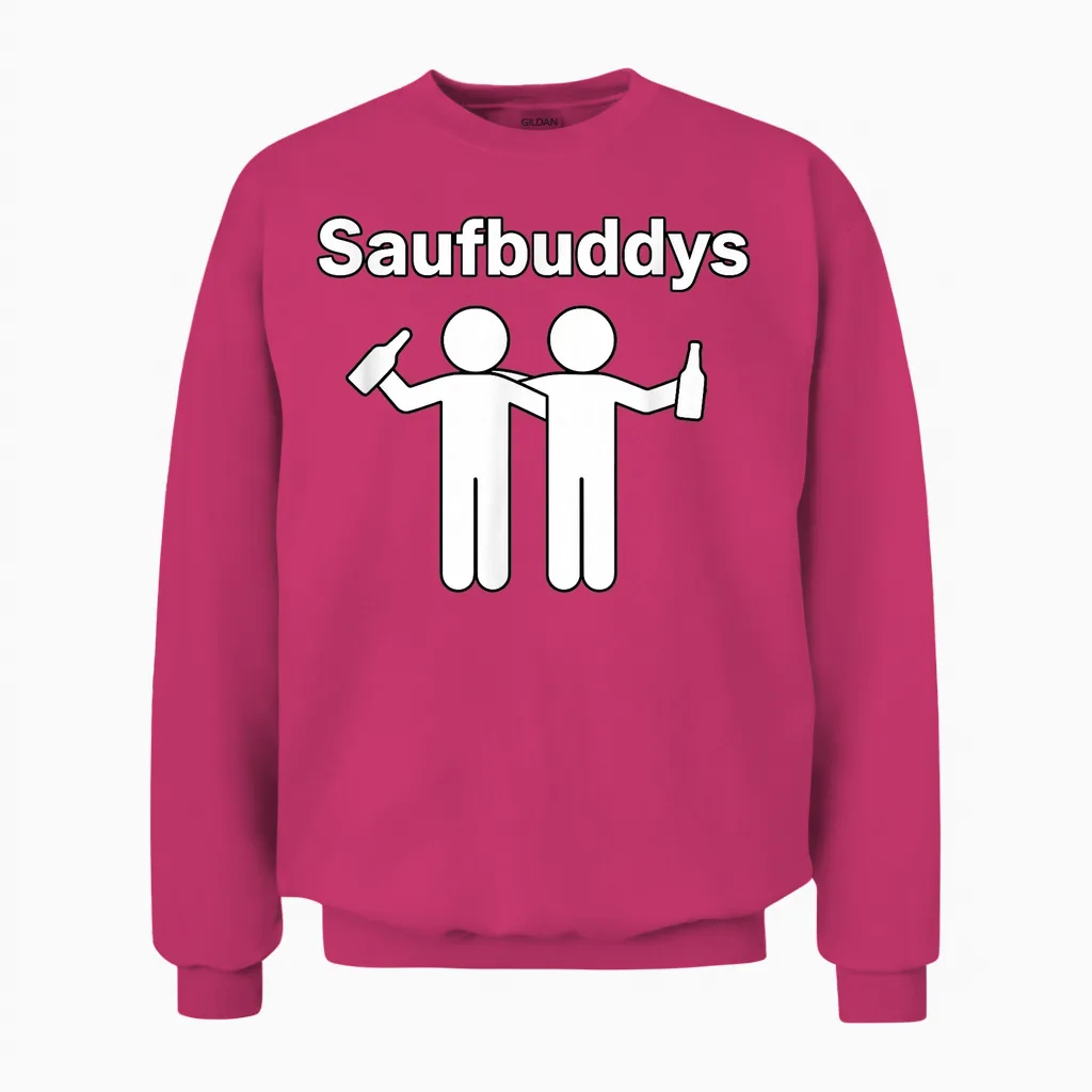 Saufen Saufbuddy Party Alkohol Bier Trinker Lustiger Spruch Unisex Sweatshirt in Heliconia