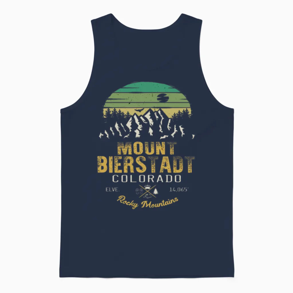 Mount Bierstadt Colorado Unisex Tank Top in Navy