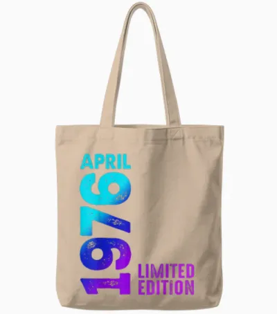 April 1976 Jahr 1976 Retro 1976 Limited Edition Vintage Tote Bags - Natural
