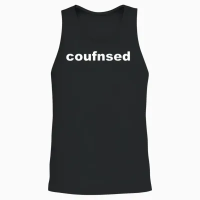 Confused Unisex Tank Top - Black