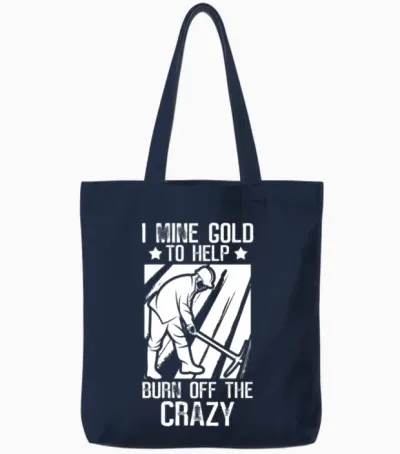 Gold Mining Tote Bags - Navy