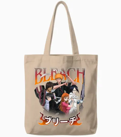 Bleach Team Ichigo and Ombre Logo Anime Tote Bags - Natural