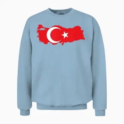 Türkei T-Shirt Türkei Flagge Unisex Sweatshirt - Light Blue