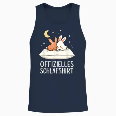 Official Sleep Shirt Rabbit Rabbit T-Shirt, Black Unisex Tank Top - Navy