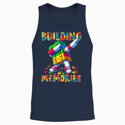 Building Memories Master Builder Building Bricks Blocks Dab Unisex Tank Top - Navy