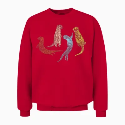 Otter Retro Vintage Unisex Sweatshirt - Red