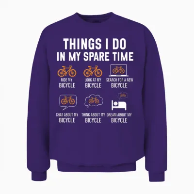 Funny Cycling Bicycle Rider Road Bike Racer Cyclist Joke Unisex Sweatshirt - Purple