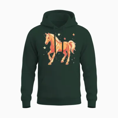 Pferd Mit Sternen Pferdemotiv Pferde Mädchen Unisex Hoodie - Forest