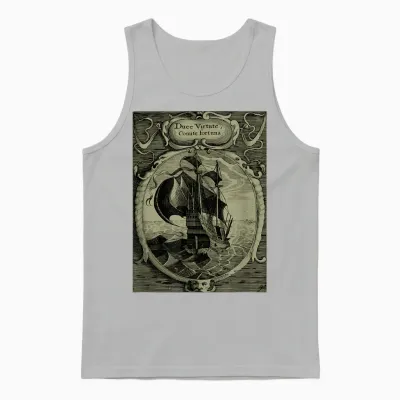 Latin Currency Virtute Duce Comite Fortuna Ship Unisex Tank Top - Ash