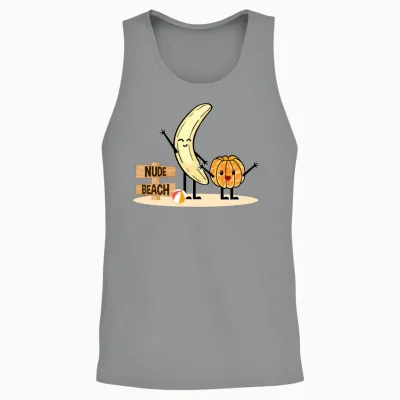 Orange You Ready Nude Beach Banana! Unisex Tank Top - Sport Grey