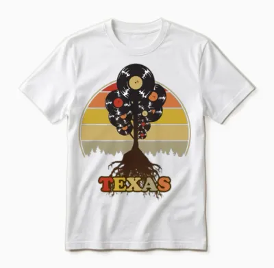 Texas Music Retro Unisex T-Shirt - White