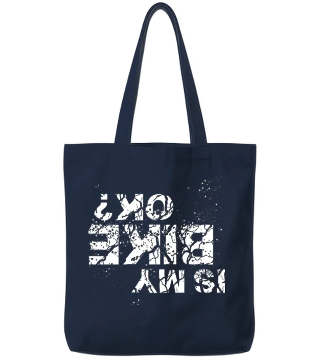Is My Bike Ok - White Tote Bags - Navy