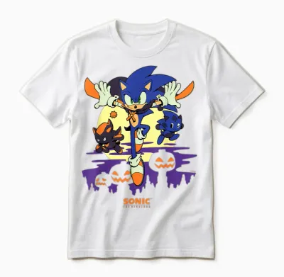 Sonic the Hedgehog - Chao Tales Halloween Moonlight Haunt Unisex T-Shirt - White