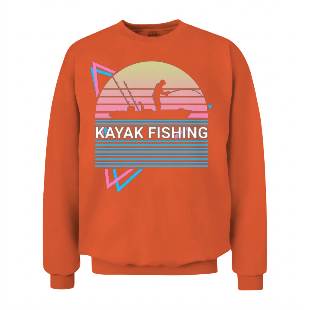 Kayak Kayaking Retro Unisex Sweatshirt - Orange