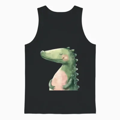 Funny Dragon Unisex Tank Top - Black