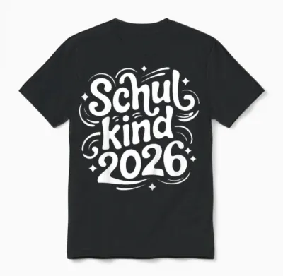 Schulkind 2026, Einschulung Grundschule 2026 Unisex T-Shirt - Black