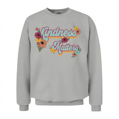 Kindness Matters Retro Unisex Sweatshirt - Ash