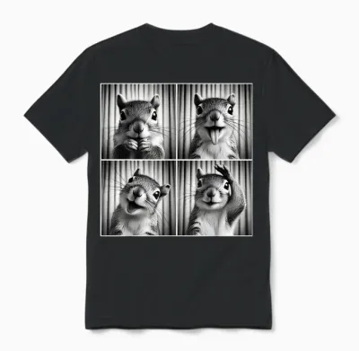 Süßes Eichhörnchen-Selfie-Foto, Lustig, Fotokabine, Eichhörnchen-Liebhaber Unisex T-Shirt - Black