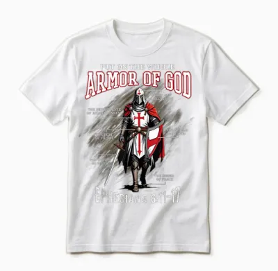 Full Armor of God Men Women Kids Christian Bible Verse Gift Unisex T-Shirt - White